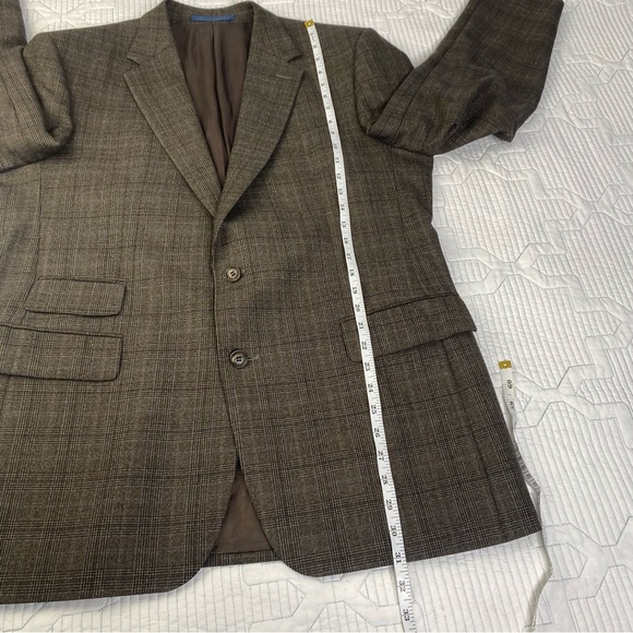 Rover & Lakes Wool Cashmere Suit Brown Plaid Jacket 46” Pants 34X32.5 AU Sz 52 - Picture 7 of 16